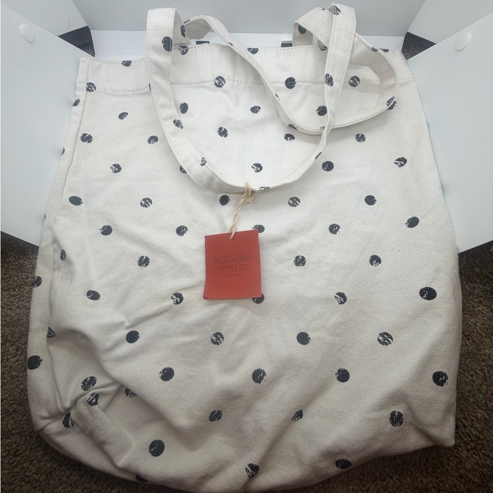 Mossimo Supply Co. Beige and Black Dot Tote